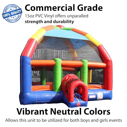 TentandTable Inflatable Bounce House for Kids 5-12 Large, Commercial Grade Bouncy Castle for Adults, Jump House, Includes Electric Air Blower, 22' L x 22' W x 18' H, Big Bubba Rainbow